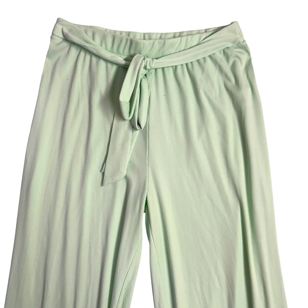DISCREET NEW YORK CITY Women Light Green Wide Leg Palazzo Pants Size L - Picture 2 of 5